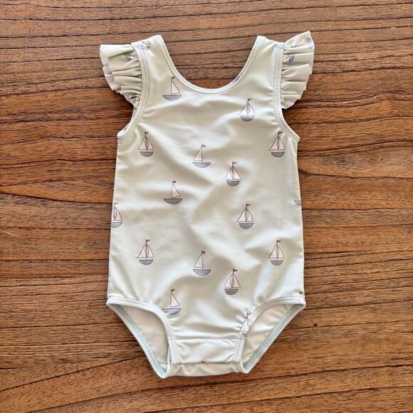 Quincy Mae Other - Quincy Mae Scoop Back One Piece - Sailboats - Size 3-6m
